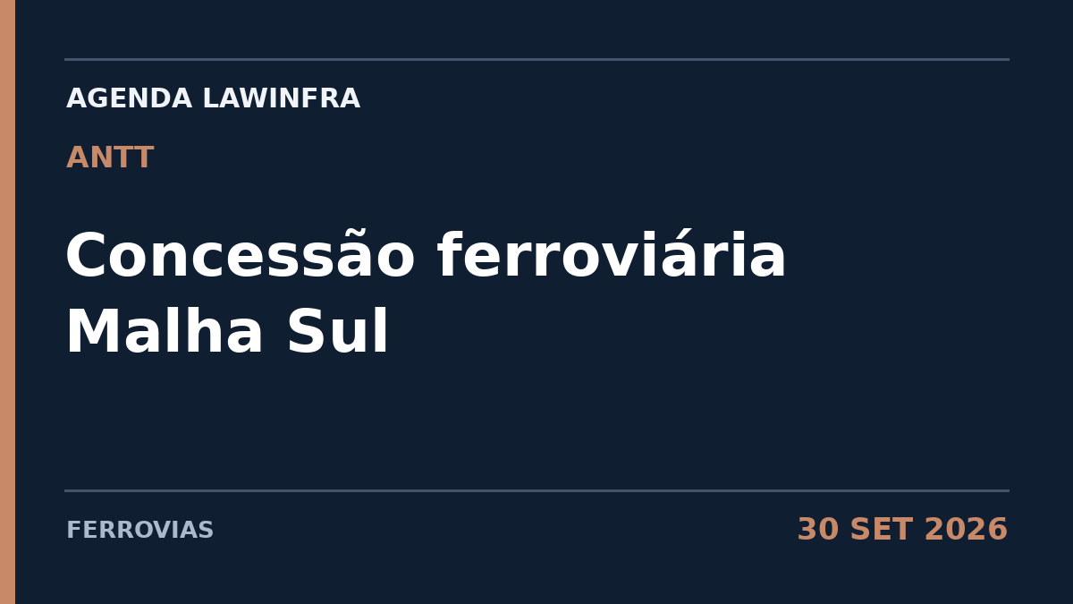 Arte editorial LAWINFRA: Malha Sul: último dia para contribuir à audiência da ANTT