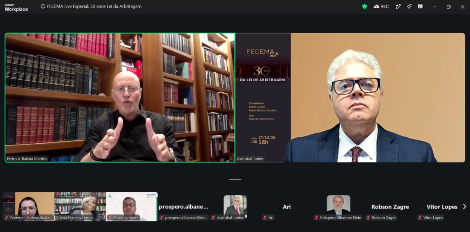 Pedro Batista Martins conversa com Asdrubal Júnior na live da FECEMA.