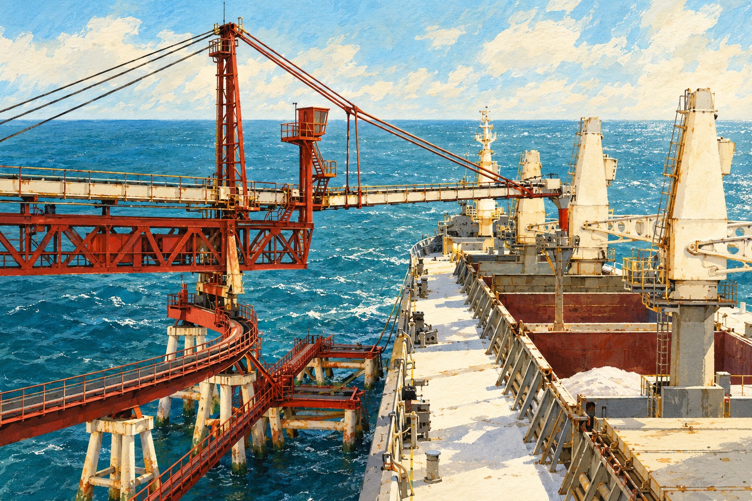 Ilustração artística inspirada em fotografia do Porto de Areia Branca